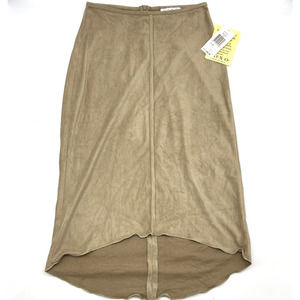 NWT XOXO In America and Abroad ‘MYSTIQUE’ Beige Faux Suede Skirt Women's Size 3